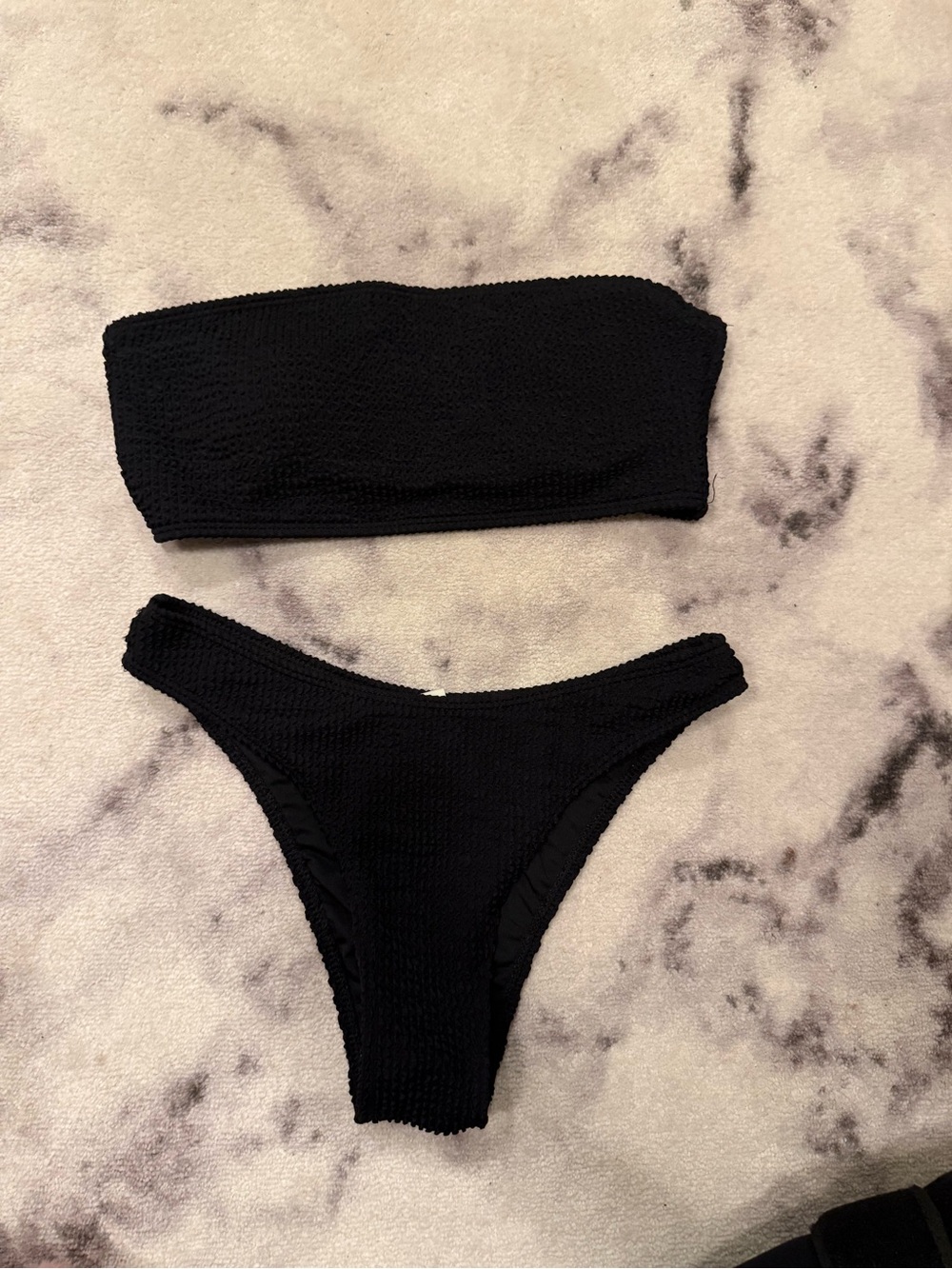 Black Bandeau Bikini Set - Women's Two-Piece Swim